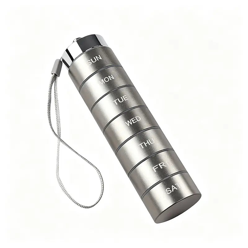 Metal Travel Pill Organizer - Portable Medicine Organizer Storage Boxes
