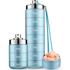 Metal Travel Pill Organizer - Portable Medicine Organizer Storage Boxes