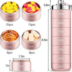 Metal Travel Pill Organizer - Portable Medicine Organizer Storage Boxes