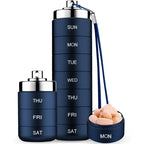 Metal Travel Pill Organizer - Portable Medicine Organizer Storage Boxes
