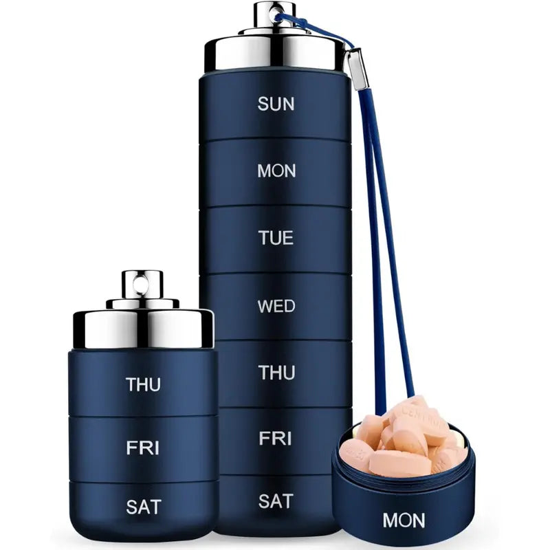 Metal Travel Pill Organizer - Portable Medicine Organizer Storage Boxes